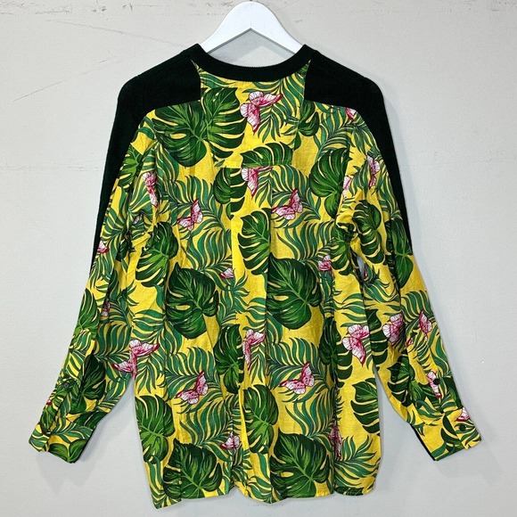 Sandrine Rose Tropical Wool Mixed Media Hawaiian Sweater Oversized Women S NWT - Picture 3 of 11